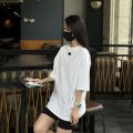 CHOW＆FAY【Inverted Triangle】220gPure Cotton Summer Chubby Girl Loose Slimming and All-MatchingTT-shirt. 