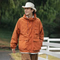 Amekaji Heavy Tooling Mechanical Style Double-Layer Windproof Anti-Penetration Autumn Hooded Jacket Outdoor Jacket Coat Men.