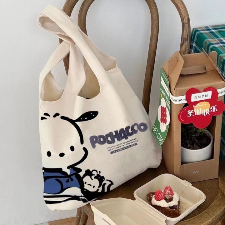Sanrio%20Pochacco%20Women%20Bag%20Kawaii%20Shoulder%20Bags%20Casual%20Large%20Capacity%20Shopper%20Canvas%20Fashion%20Harajuku%20Zipper%20Handbag%20Tote%20Bag%20-%20Image%206