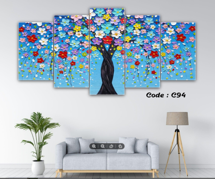 5Pcs In 1 Set Wall Canvas Art Printing Matte HD Sticker with Glossy ...