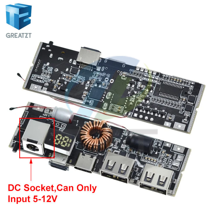 Qc4.0%20Qc3.0%20Led%20Dual%20Usb%20Pd%20Fast%20Charge%205a%20100w%20/type-C%20Usb%20Mobile%20Power%20Bank%2018650%20Charging%20Module%20Temperature%20Protection%20-%20Image%202