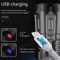 Portable Mini LED Flashlight USB Rechargeable Bright Torch ABS Lightweight Flashlight for Camping Riding Hiking Adventure Bike 1Pcs. 