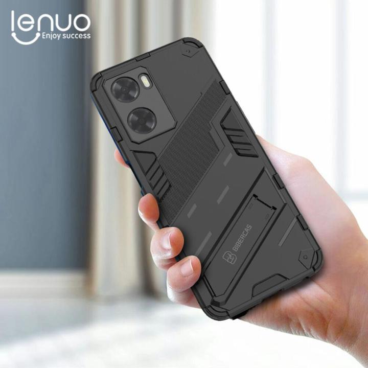 Lenuo Punk-Casing For Oppo A57 4G Back Cover Eight-Color Anti-Fall And Anti-Slip Phone Bracket Lens Protection Cover Lovers Case