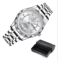 Podedagar 615  Men's Luxury Brand Watch, Waterproof, Luminous, Week Date, Stainless Steel, Quartz. 