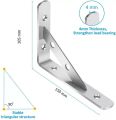 SS Shelf Bracket,4mm(2Ps),6"*10"Corner Brace Angle Bracket Shelf Support Wall Hanging-MHN. 