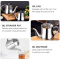 410ml Stainless Steel Oil Tank Large Capacity Oil Bottle Kitchen Oil Filter Pot Soy Sauce Vinegar Container Coffee Pot. 