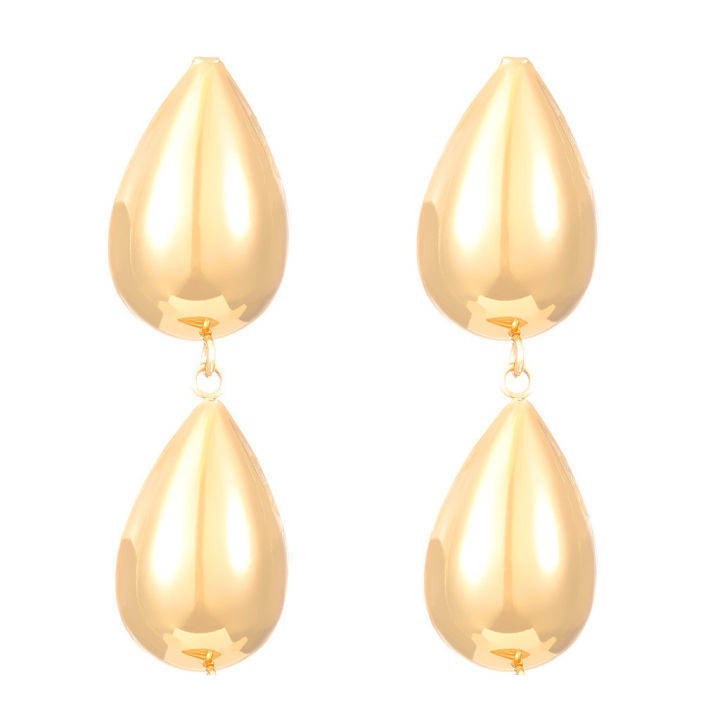 New%202024%20Elegant%20Female%20Gold%20Metal%20Water%20Drop%20Earrings%20for%20Women%20Accessories%20Simple%20Jewelry%20-%20Image%207
