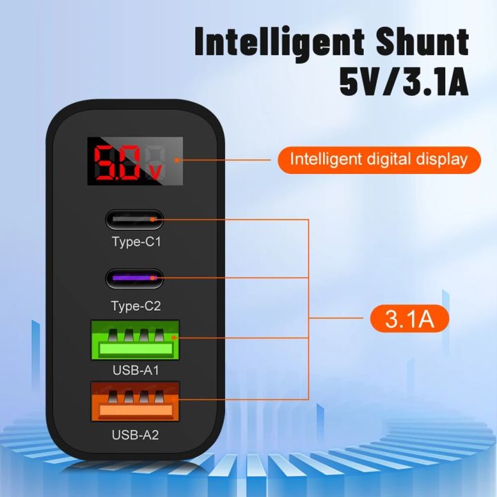 PD%2045W%20USB%20Charger%20Quick%20Charge%20Phone%20Charger%20Digital%20Display%204%20Ports%20Fast%20Charging%20For%20IPhone%20Xiaomi%20Cell%20Phone%20Charger%20Adaptor%20-%20Image%203