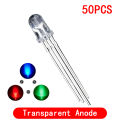50PCS 5mm full-color LED RGB red/green/blue Common Cathode/Anodoptimume Four feet transparent highlight color light 5mm diode colorful. 