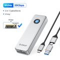 ORICO 20Gbps NVME Enclosure Case 8TB with Cooling Fan USB 3.2 Gen 2 x 2 PCIE NVME Adapter Tool Free RGB for PCIe M Key. 