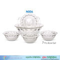 Crystal Clear Glass Bowl Set (7 Pieces) OLiLA N006 (৭ পিচের স্বচ্ছ কাঁচের বাটি সেট). 