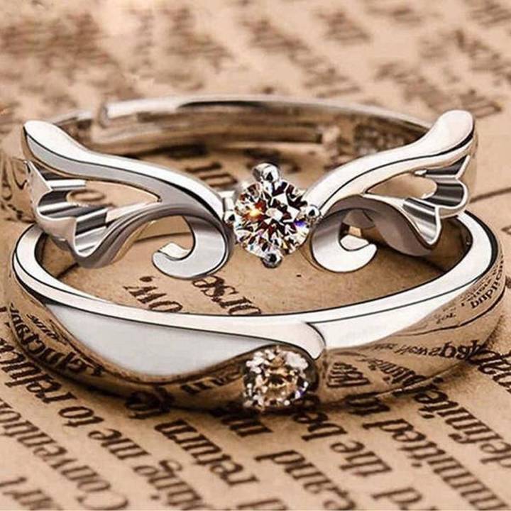 rince And Princess Crown Couple Finger Ring