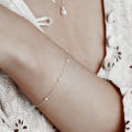 CANNER S925 Sterling Silver Bracelet For Women Stacked Wear Temperament Versatile Pearl Chains Bracelet Hand Ornament Jewelry. 