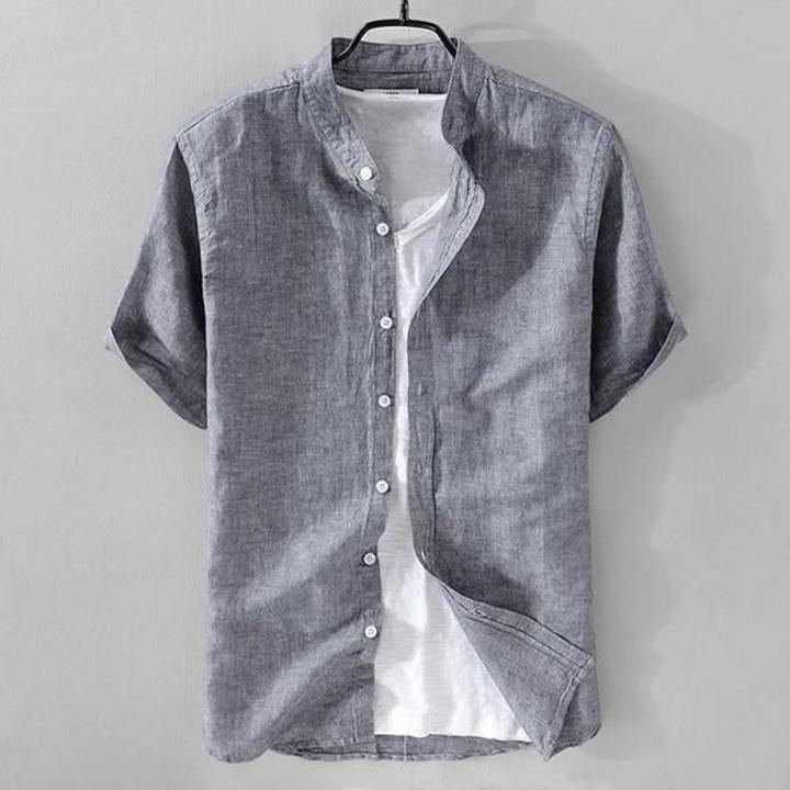 Camicia Uomo Tommy Hilfiger a Manica Corta in Lino Azzurra art. MW0MW35207 C30 – Catania Calzature