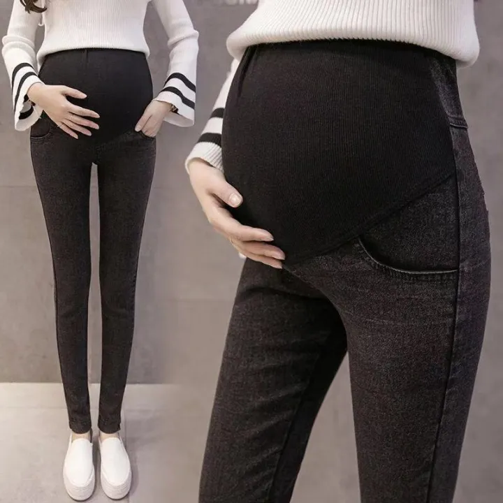 Pregnant%20Women's%20Pants%20Frosted%20Denim%20Skinny%20Pants%20Spring%20and%20Autumn%20Outer%20Wear%20All-Matching%20Base%20Maternity%20Pants%20Spring%20and%20Summer%20Thin%20Slim%20Fit%20Slimming%20-%20Image%206