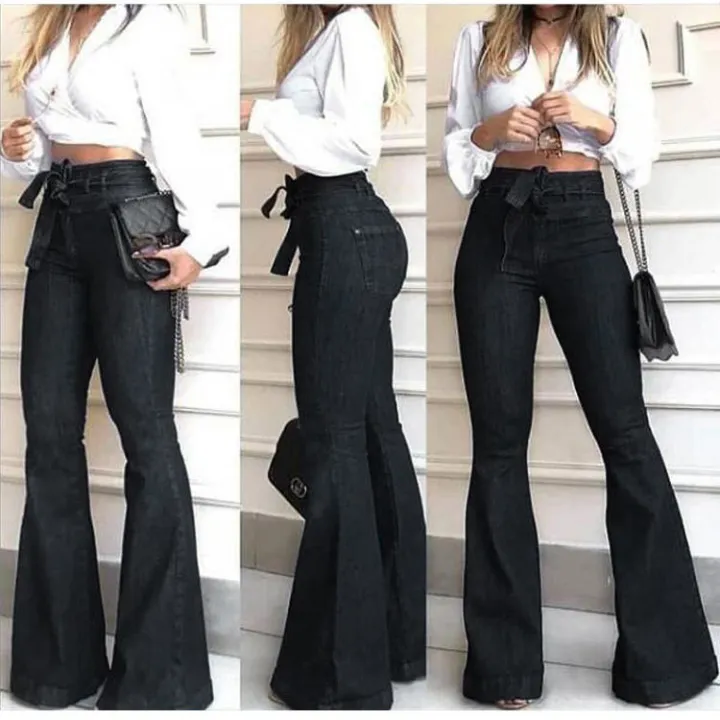 RL09#%20South%20American%20foreign%20trade%20jeans%20Cross-border%20new%20high-waisted%20micro%20stretch%20lace-up%20flared%20pants,%20wide-leg%20pants,%20jeans%20women%20-%20Image%202