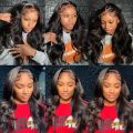 Wow Angel 360 HD Lace Frontal Wigs Body Wave Full Lace Wigs Human Hair Wigs Pre Plucked Peruvian Hair High Ponytail For Woman. 
