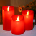 Beautiful Red color Flameless battery operated Plastic LED Swinging Candles, Moving Dancing flame Electronic Candles. 