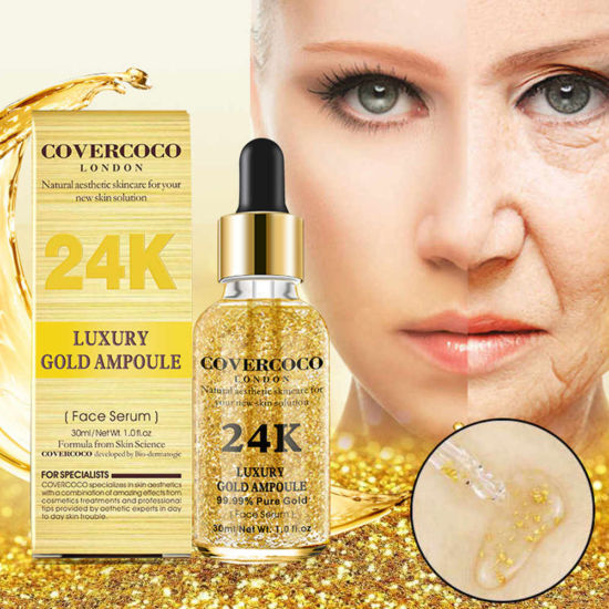 24K Gold Concentrated Facial Serum Liquid Skin Moisturizing Pore-shrinking Snails Serum Anti Aging Anti Wrinkle Skin Care -30ml