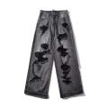 Deeptown Black Y2k Ripped Jeans Women Harajuku Gothic Grunge Baggy Denim Pants Korean Streetwear Gyaru Trousers Kpop Hippie New.