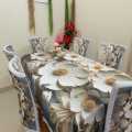3D Print Dining table Cloth runner and 06 pieces chair cover Full Set 204. 