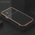 Hontinga for Tecno Spark 8 Pro Back Cover + Free Lanyard Luxury 6D Plating Frame Shiny Bling Case Soft Silicone Square Mobile Cover.
