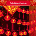 Auoyo Spring Festival Lantern String New Year Celebration Light Lantern Red Lantern Festival Atmosphere Decoration Curtain Light String Chinese Red Lanterns Decorations Hanging Lanterns with Tassel. 