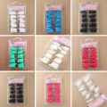 Non-fading 100Pcs/Box Practical Ultra Thin Long Faux Nail Tips Colorful Artificial Nail Tips Flat Head for Girls. 