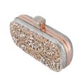 Diamond Luxury Evening Clutch for Women Wedding Golden Purse Chain Shoulder Bag Small Hollow Out Flowers Crystal Party Handbag.
