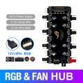 1 To 8 Way Splitter RGB PWM Hub PC 5V 3PIN/12V 4PIN Cooling Fan HUB RGB Cable Splitter Hub for Motherboard LED Strip Control.