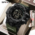SANDA New Full Screen Electronic Watch Trend Multifunctional Waterproof Night Light Men's Watch SD6229-1. 