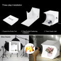 Mini Photo Studio Box, PULUZ 20cm 2 LED Light Portable Photography Shooting Tent Kit, White Folding Lighting Softbox with 20 LED Lights + 6 Backdrops for Product Display. 