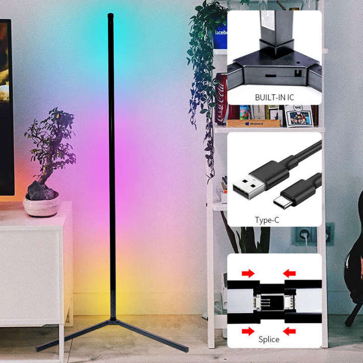 Hot selling RGB floor to ceiling ambient wall corner illusion sound pickup internet celebrity live broadcast background light, bedroom light