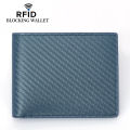 Cross-border new carbon fiber pattern anti-theft brush wallet wallet RFID short top leather men's wallet.