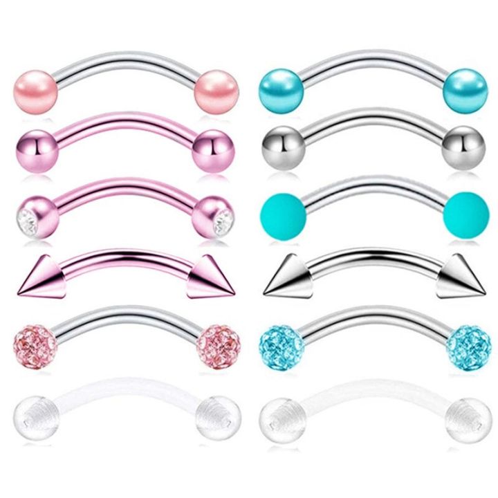 6Pcs/lot%20Stainless%20Steel%20Crystal%20Eyebrow%20Piercing%20Set%2016G%20CZ%20Curved%20Barbell%20Helix%20Daith%20Piercing%20Lot%20Lip%20Rings%20Snake%20Eyes%20Bulk%20-%20Image%203