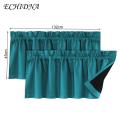 Durable Curtain Valance 2pcs Valance Curtain Light Blocking Modern Elegant Solid Color Black Coating Living Room Bedroom Window Top Cover Home Supplies Curtain Valance with Blackout Coating. 