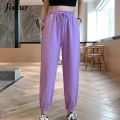 Jielur Candy Color Orange Pink Gray Sports Pants Female Street Leisure BF Harem Pants S-XL Autumn Women Sweatpants BQ. 