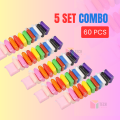 60 PCS Colorful Clay Set (5 Set Combo) with Modeling Tools – Soft, Safe & Creative Play Dough for Kids. 