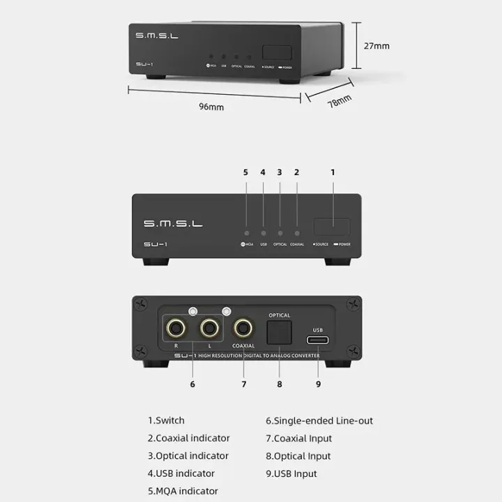 SMSL%20SU-1%20/%20SU1%20High%20Resolution%20USB%20MQA%20Audio%20Decktop%20DAC%20MQA-CD%20Audio%20Decoder%20AK4493S%20XU316%20768kHz/32Bit%20DSD512%20Headphone%20DAC%20-%20Image%204