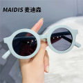 Jett D2017 adult sunglasses cream round frame Douyin with milk coffee color frosted parent-child sunglasses.