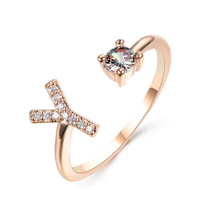 Cross%20border%20amazon%20new%20rose%20gold%20letter%20white%20diamond%20open%20ring%20hand%20ornament%20men's%20and%20women's%20personality%20unique%20ring%20wholesale%20-%20Image%202