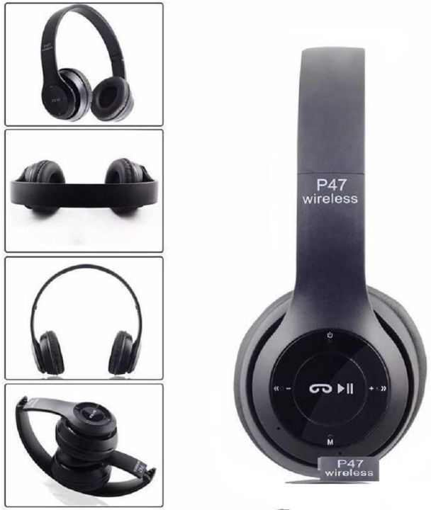 P47%20Headband%20Foldable%20Stereo%20Bluetooth%20Headphones%20Wireless%20with%20SD%20Card%20Slot%20-%20Image%203