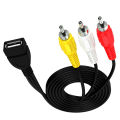 usb A Mother Turn 3rca Line usb Turn Three Lotus av Line USB Turn AV Audio and Video Cable Set Top Box Cable.