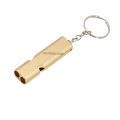 Dual Tube 120dB Metal Whistle Keyring Double Tube Whistle Keychain Key Ring Key Holder (Golden). 