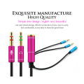 3.5mm Headphone Stereo Audio Mic Y Splitter 3.5 mm Audio Microphone to 4 Pole Jack Aux Adapter for 4 pin 3.5mm Plug Earphone. 