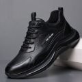 Anthony Single Cotton Same Style Men's Shoes Leak-Picking Platform Sneakers Big Leather Running Shoes Dad Shoes Casual Shoes.