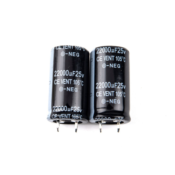2Pcs Aluminum Electrolytic Capacitor 25V 22000UF Plug-in Long Life 22*40mm Tetuo