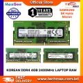 Samsung SK Hynix  Micron DDR4 4GB 2133MHz 2400MHz PC4-19200 CL17 1.2V 260Pin SO-DIMM Laptop Ram (Korean). 