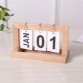 Wooden Flip Page Calendar Desk Calendar Home Study Offices Dormitory Decorations Ornaments Photo Props Creative Gift. 