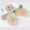 2024 Summer New Flat Flip Flops Outdoor Beaded Women's Slippers National Fashion Sandals.